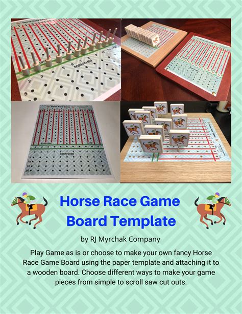 Horse Race Board Game Template .